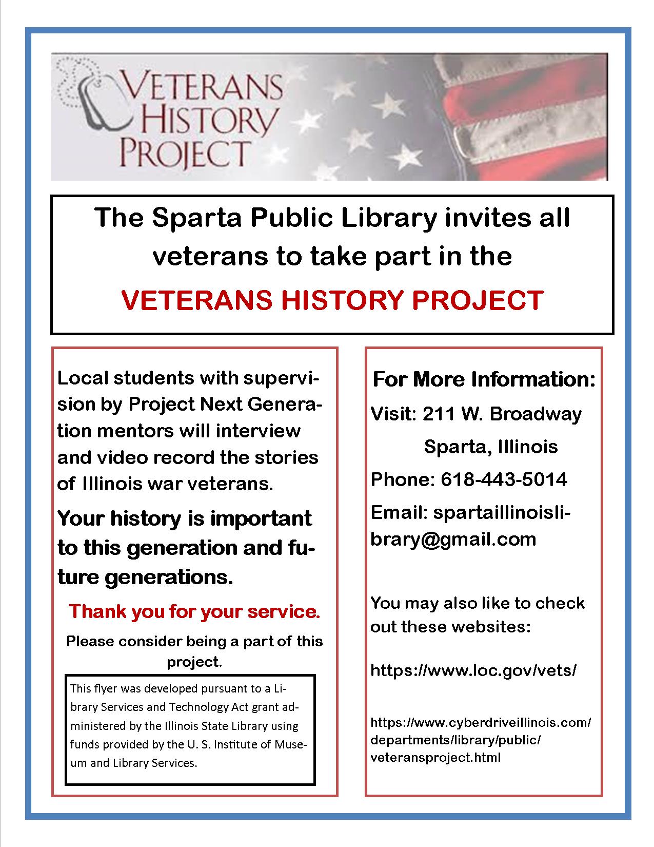Veterans History Project Sparta Public Library